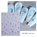 Details von Aurora Holografische Nagelaufkleber mit Silber Quallen und Sternenmustern - Aurora Holografische Qualle Stern Mond Stil (SWT025)