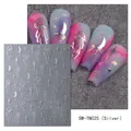 Detailansicht der silbernen 3D-Nagelaufkleber mit Quallen-, Mond- und Sterndesign - Silber Qualle Stern Mond Stil (SWT025)