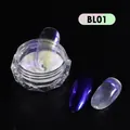 Macro detail of BL01 iridescent aurora nail powder showing chrome and metallic mirror effects - Aurora Pearlescent White Style (BL-01)