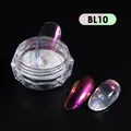 Macro shot of BL10 aurora nail powder in jar with high-gloss metallic purple finish - High Bright Metallic Purple Style (BL-10)
