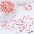 Pink dried flower petals in a clear jar for nail art and resin crafts decoration - Bottled Petal Dried Flowers (S368-03)