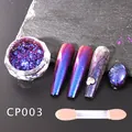 Close-up of CP003 chameleon nail glitter with holographic aurora blue-purple effect - Chameleon Glitter CP003 (With Brush)