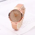 Fashionable rose gold women's watch with starry dial and minimalist slim strap - Champagne