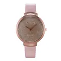 Montre à quartz pour femme avec cadran rose étoilé et boîtier en métal or rose - Rose