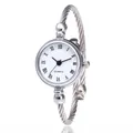Orologio da donna minimalista in argento con quadrante romano bianco e cinturino a cavo - Quadrante Bianco Romano