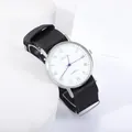 Montre à quartz Geneva avec chiffres romains, boîtier argenté et bracelet en nylon noir - Cadran Blanc Bracelet Noir