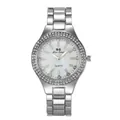 Orologio da donna al quarzo argento con strass scintillanti e quadrante in madreperla - Argento