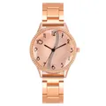 Orologio moda oro rosa con quadrante a trama creativa e cinturino in metallo - Rosa