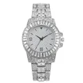 Mode Silber Stahl Uhr mit vollem Strass Inlay und Stern Zifferblatt für Frauen - Silber