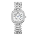 Orologio al quarzo quadrato argento da donna con cinturino di cristalli lucenti - Argento