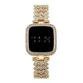 Luxury gold stainless steel digital watch for women with sparkling rhinestone crystals - Gold