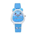 Orologio al quarzo per bambini con cinturino in silicone blu e cassa a forma di topo - Celeste