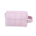 Portable lavender quilted travel makeup bag with large capacity and soft side handle - Side Handle Storage Bag Style (X-218) / Purple
