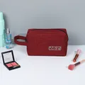 Beauty case da uomo bordeaux impermeabile in tessuto Oxford con manico laterale - 19cm x 9cm x 12cm / Rosso