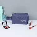 Beauty case da uomo in tessuto Oxford blu con manico resistente e cerniera superiore - 19cm x 9cm x 12cm / Azzurro
