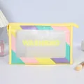 Frosted waterproof PVC washbag in yellow and purple with transparent WASHBAG window - Yellow