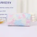 Large macaron tie-dye makeup bag with embossed heart patterns and pink zipper - 19.3cm x 9cm x 10.2cm / Pale Blue