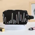 Neceser portátil negro con bordado de ondas coloridas y asa para los viajes - Asa Lateral Negro