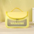 Wasserdichte gelbe Kulturtasche mit Sichtfenster und doppeltem Reißverschluss - 22cmx14cmx14cm / Gelb
