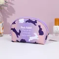 Purple gradient rabbit makeup bag with 'Black Rabbit' text and secure zipper closure - Shell Shape Storage Bag (X-194) / Purple Gradient