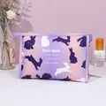 Purple gradient cosmetic bag featuring white rabbit silhouettes and zipper closure - Business Storage Bag (X-152) / Purple Gradient