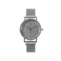 Orologio al quarzo minimalista in argento con quadrante grigio e cinturino milanese - Grigio