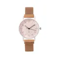 Orologio da donna al quarzo con quadrante rosa chiaro e cinturino in maglia oro rosa - Oro rosa