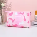 Pink and white gradient makeup bag with cute rabbit silhouette and Black Rabbit print - Business Storage Bag (X-152) / Pink Gradient