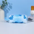 Blue gradient travel makeup bag with rabbit prints and portable side handle for storage - Makeup Tool Pouch (X-209) / Blue Gradient