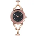 Damen Quarzuhr in Roségold mit Sternenhimmel-Zifferblatt und hohlem Armbanddesign - Diamant Oberfläche Roségold
