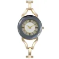 Elegante goldene Quarzuhr für Damen mit funkelndem Zifferblatt und Metallarmband - Gold Römische Ziffern