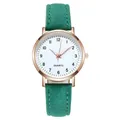 Dettaglio orologio al quarzo con cassa oro rosa, cinturino scamosciato verde - Orologio Singolo Verde