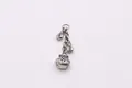 Ciondolo a borsa vintage in argento sterling S925 con carattere Fu e piccoli charms - Combinazione Sacco di Soldi