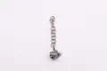 Catena con nappa vintage in argento sterling S925 con ciondolo a sfera inciso - Stile Campanello A Sfera Cava (Stile 1/Pz)