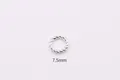 S925 sterling silver twisted closed ring bead with 7.5mm diameter for jewelry DIY - Small / Bright Silver