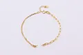 Bracciale fai-da-te in argento S925 placcato oro con catena a graffetta e ago - Argento Placcato Oro