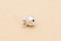 S999 Sterling Silver bell pendant with matte finish for DIY jewelry making and bracelets - Pure Silver Color (4916186570547)