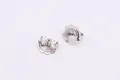 Pair of S925 sterling silver large flower petal earring backs with butterfly clasp design - 925 Silver / Silver Platinum Plated
