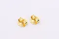 S925 sterling silver golden flower petal earring backings for DIY jewelry making - 925 Silver / Silver Plated Gold