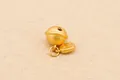 Golden S999 silver bell pendant with Fugui tag for DIY bracelet and jewelry making - Gold Plated Silver (4916186570549)