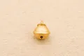 Frosted matte gold S999 sterling silver bell pendant for DIY jewelry beads - Small / Silver Plated Gold
