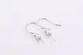 S925 sterling silver earring hooks with pearl tray base for DIY jewelry making - 925 Silver / Silver