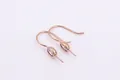 S925 sterling silver DIY earring hook in rose gold with a sparkling zircon and pin - 925 Silver Rose Gold Plated / Rose Gold