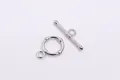Fermoir à bascule en argent sterling S925 avec anneau OT et barre pour bijoux DIY - Argent Plaqué Platine