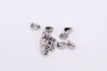 Irregular S925 sterling silver spacer beads for DIY jewelry making and handmade crafts - Small - Rhodium Plated Silver