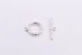 S925 Sterling Silber Vintage Knebelverschluss für DIY Schmuckherstellung - Silber