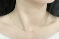 Minimalist S925 sterling silver cylinder bead cross chain necklace in gold finish - Silver Plated Gold