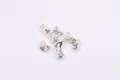 Irregular S925 sterling silver spacer beads for DIY jewelry making with hole detail - Large - Natural Silver