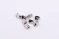 Irregular S925 sterling silver crushed stone spacers for DIY jewelry making - Large Silver Plated Platinum