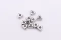 Cuentas espaciadoras triangulares de plata de ley S925 para joyería artesanal - Estilo Bañado en Oro Blanco / Grande